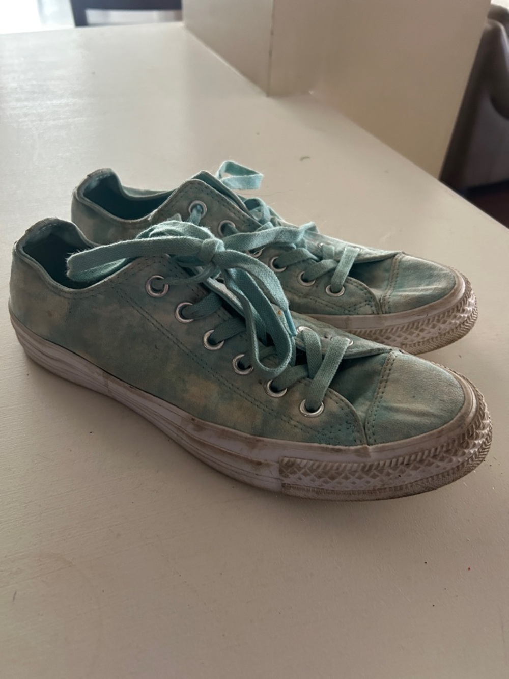 Converse Light Teal Canvas Low-Top Sneakers